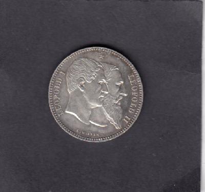 Beschrijving: 2 Francs LEOPOLD I / LEOPOLD II